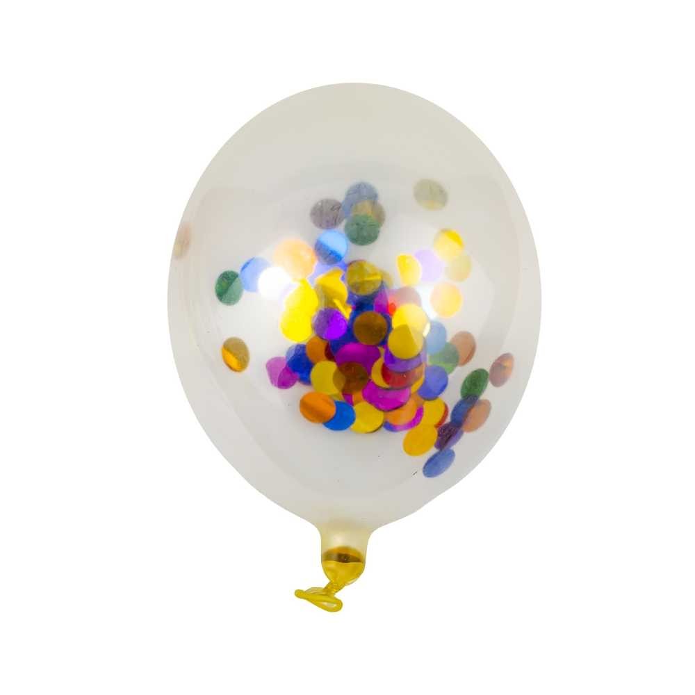 Baloane 4,5 g, transparente, confetti, 50 buc/set