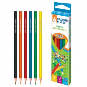 Creioane color, flexibile, 6 culori/set - S-COOL