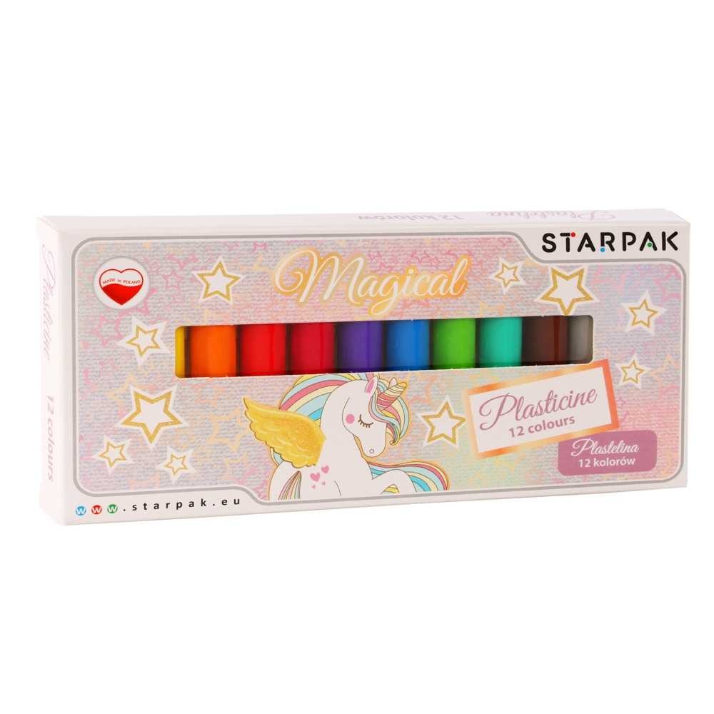Plastilina Unicorn, 12 culori/set - STARPAK