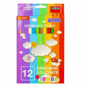 Creioane color Hexagonale Jumbo Set 12 - NEBO