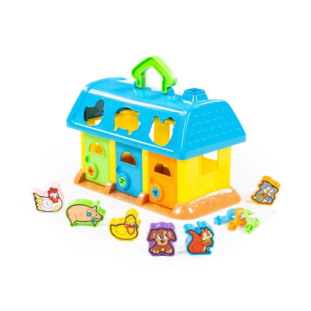Casuta educativa + forme - My First Farm, 28x15x18cm, Polesie
