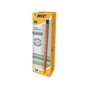 Creion HB + radiera Evolution Stripes 646 12/cutie - BIC