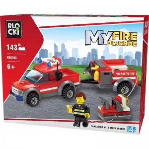 Blocki My Fire Brigade, Masina pompieri cu remorca, 143 piese