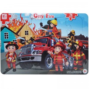 Puzzle carton, 16 piese, Pompieri