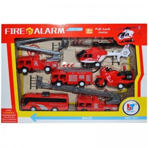 Play set - vehicule pompieri, 6 buc/set