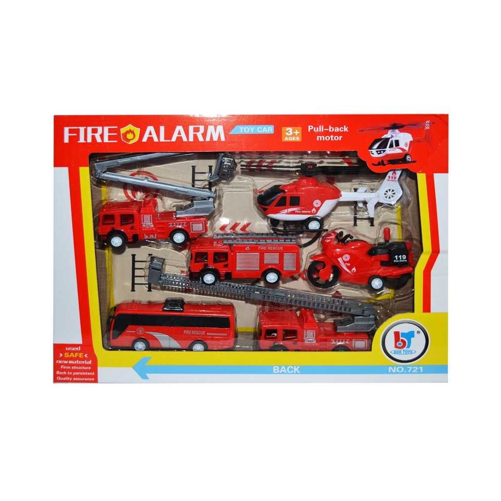 Play set - vehicule pompieri, 6 buc/set