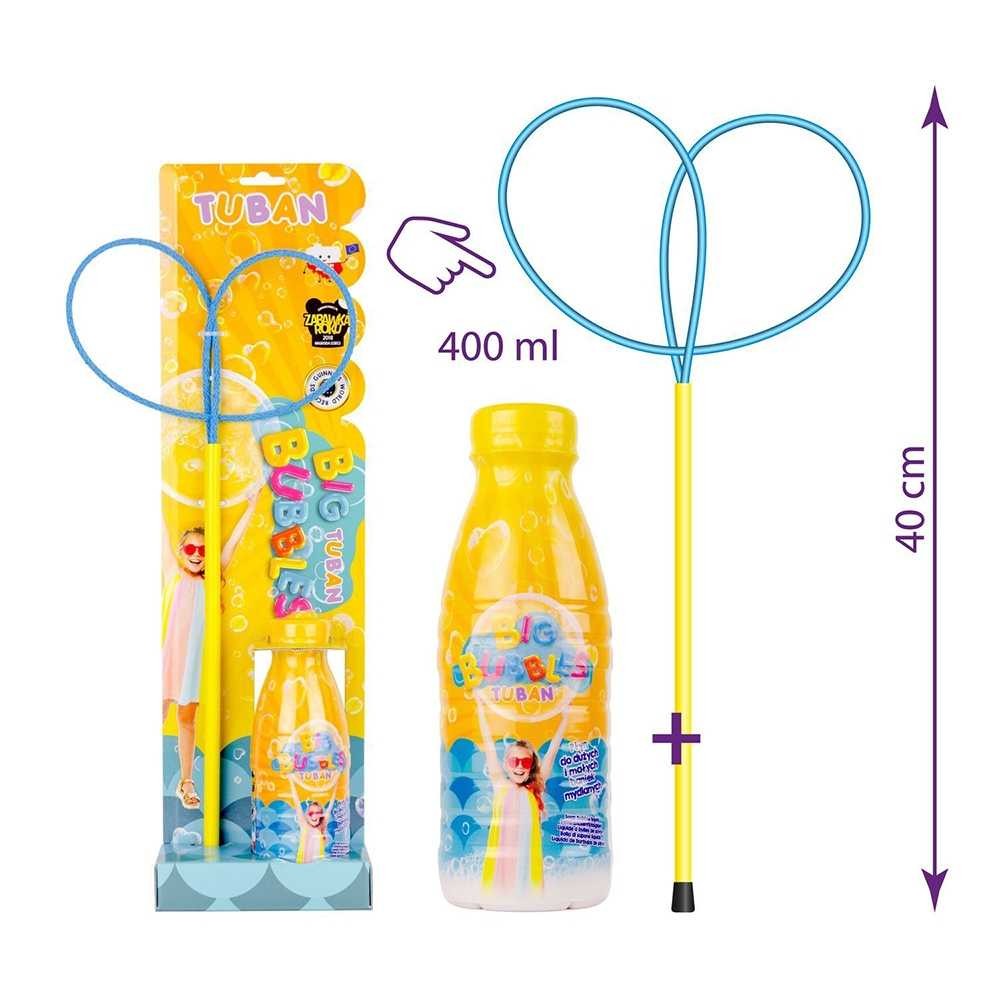 Set inel fluture + solutie pentru baloane de sapun, 400ml - TUBAN