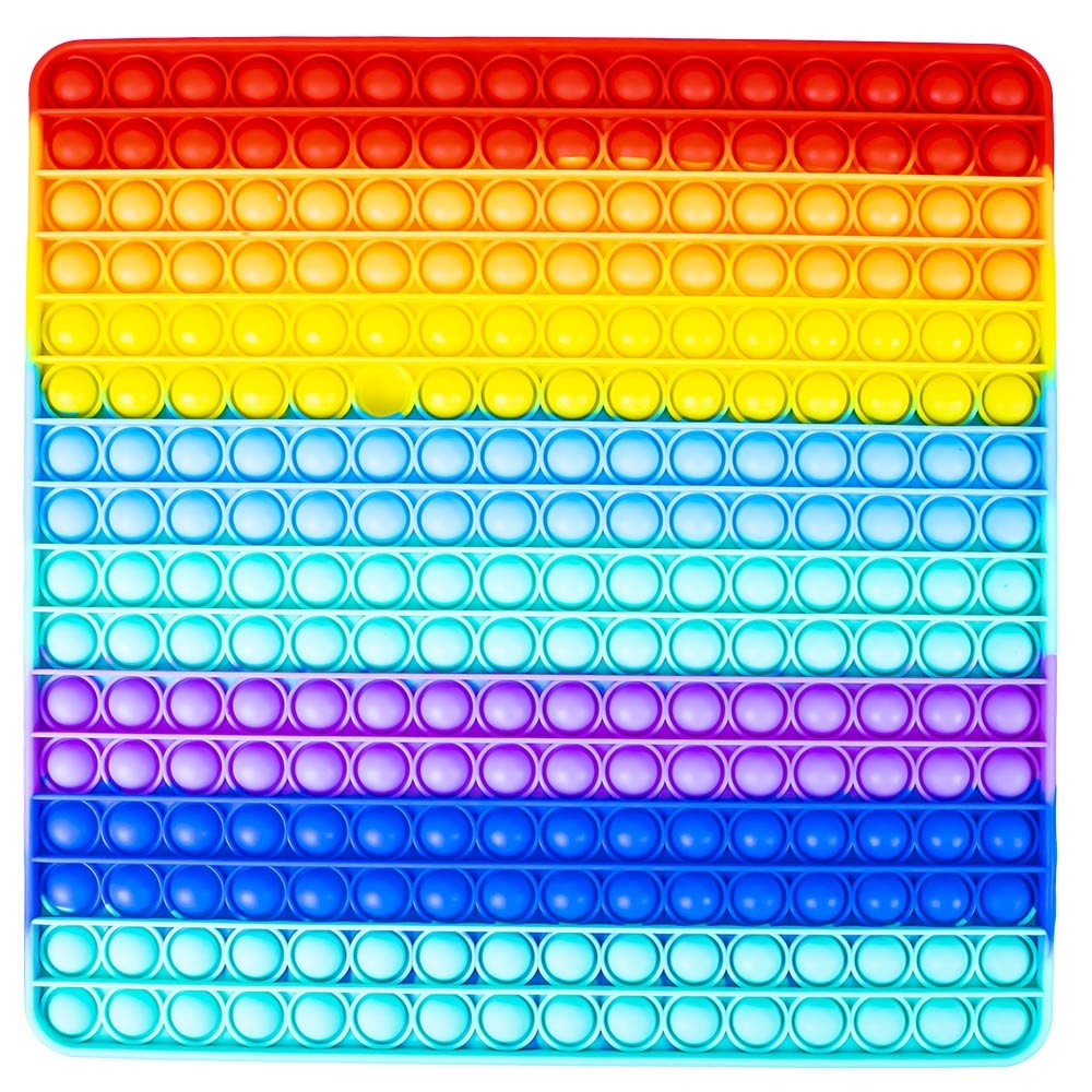 Jucarie senzoriala, antistres, curcubeu, XXL, 29x29x1.5 cm - Patrat