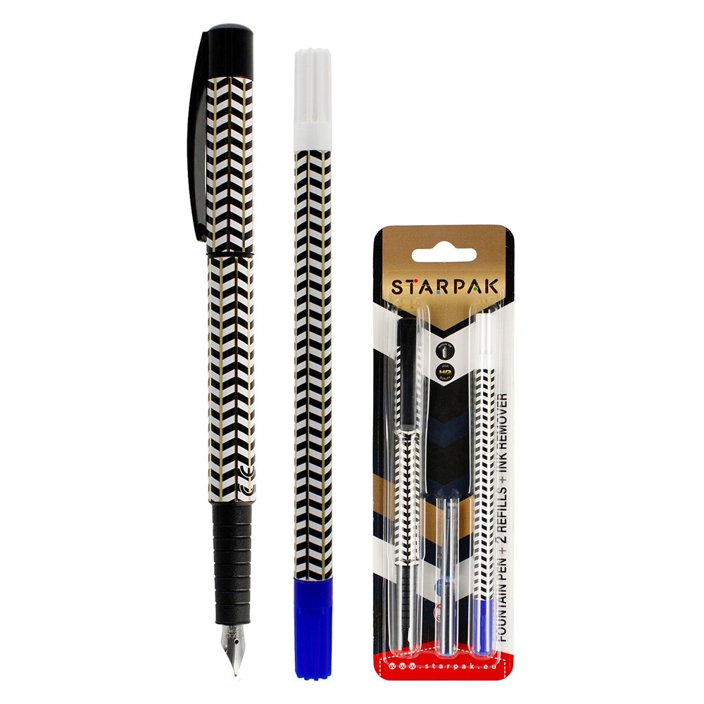 Stilou + 2 rezerve cerneala + pic corector - Zebra, 1 set/blister - STARPAK