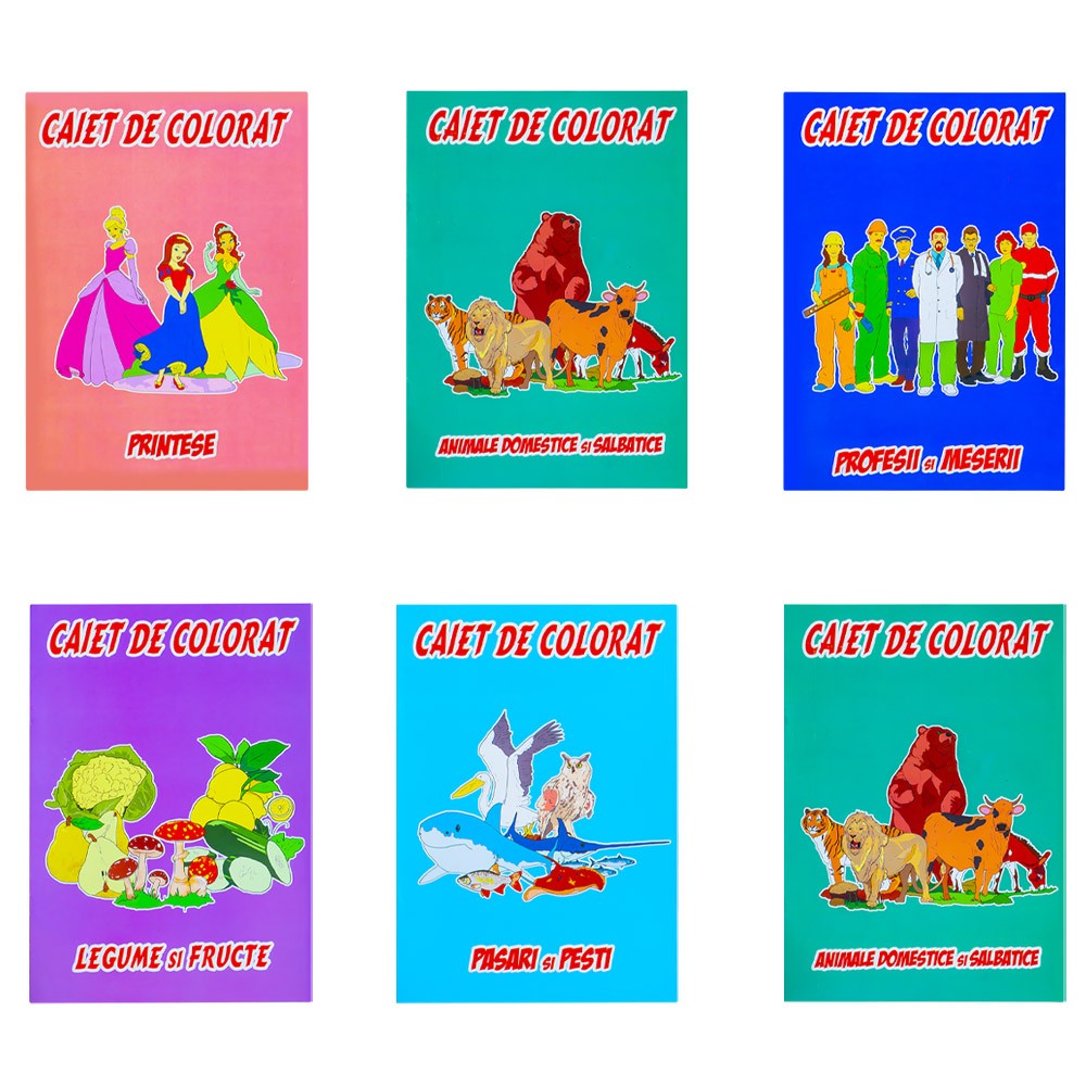 Caiet pentru colorat A4, 8 file, Katy Paper