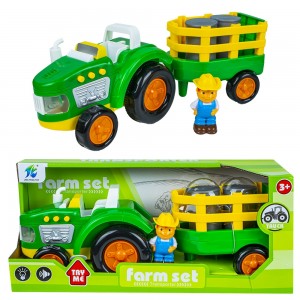 Tractor cu remorca + figurina fermier