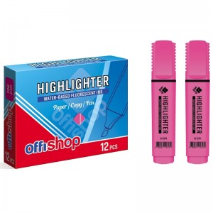 Textmarker fluorescent roz, 1-5 mm, 12 buc/set - OFFISHOP
