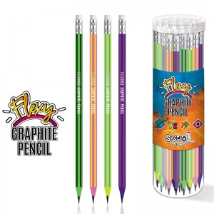 Creion grafit flexibil HB, cu radiera, hexagonal, 72 buc/cutie - S-COOL