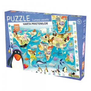 Puzzle 240 piese Lumea Vesela - Harta prietenilor