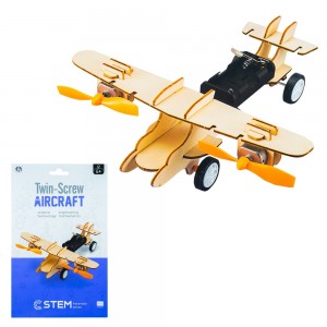 Kit stem, construieste singur - Avion din lemn cu baterii