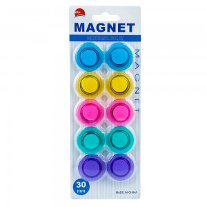 Magneti color, rotunzi, 30mm, 10 buc/set