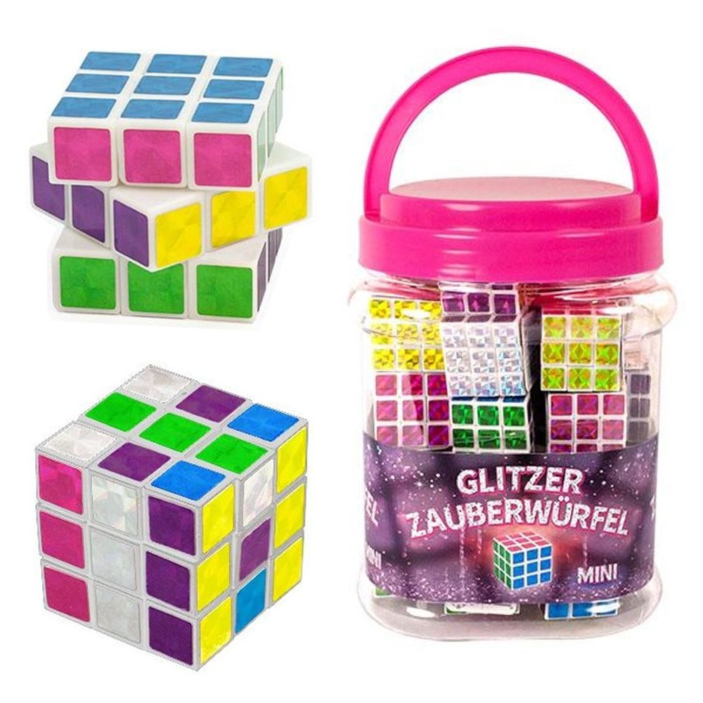 Cub magic, tip Rubik, mini, glitter, 3x3 cm - TRENDHAUS