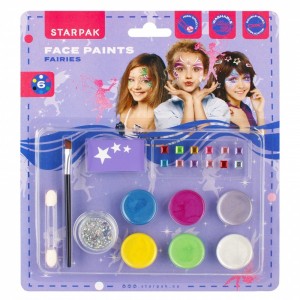 Set pentru pictat pe fata, 6 culori/set + glitter - STARPAK