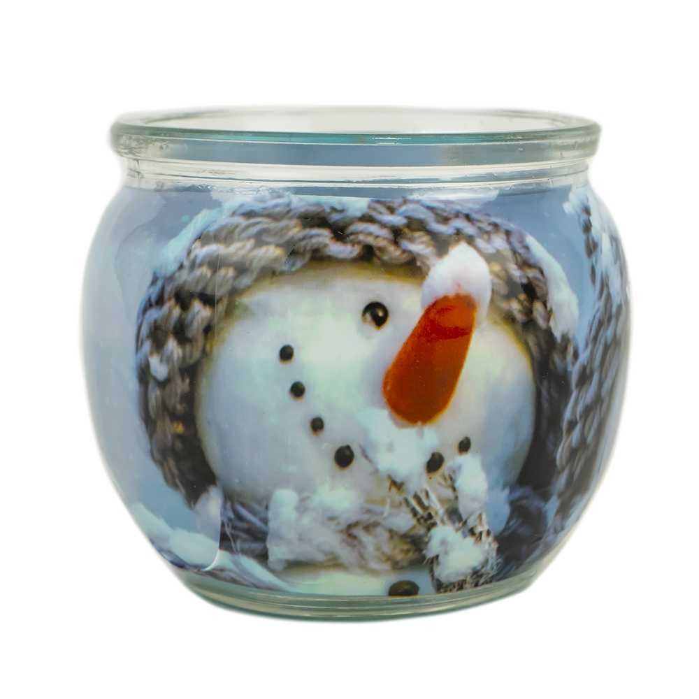 Lumanare parfumata in pahar, Snowman