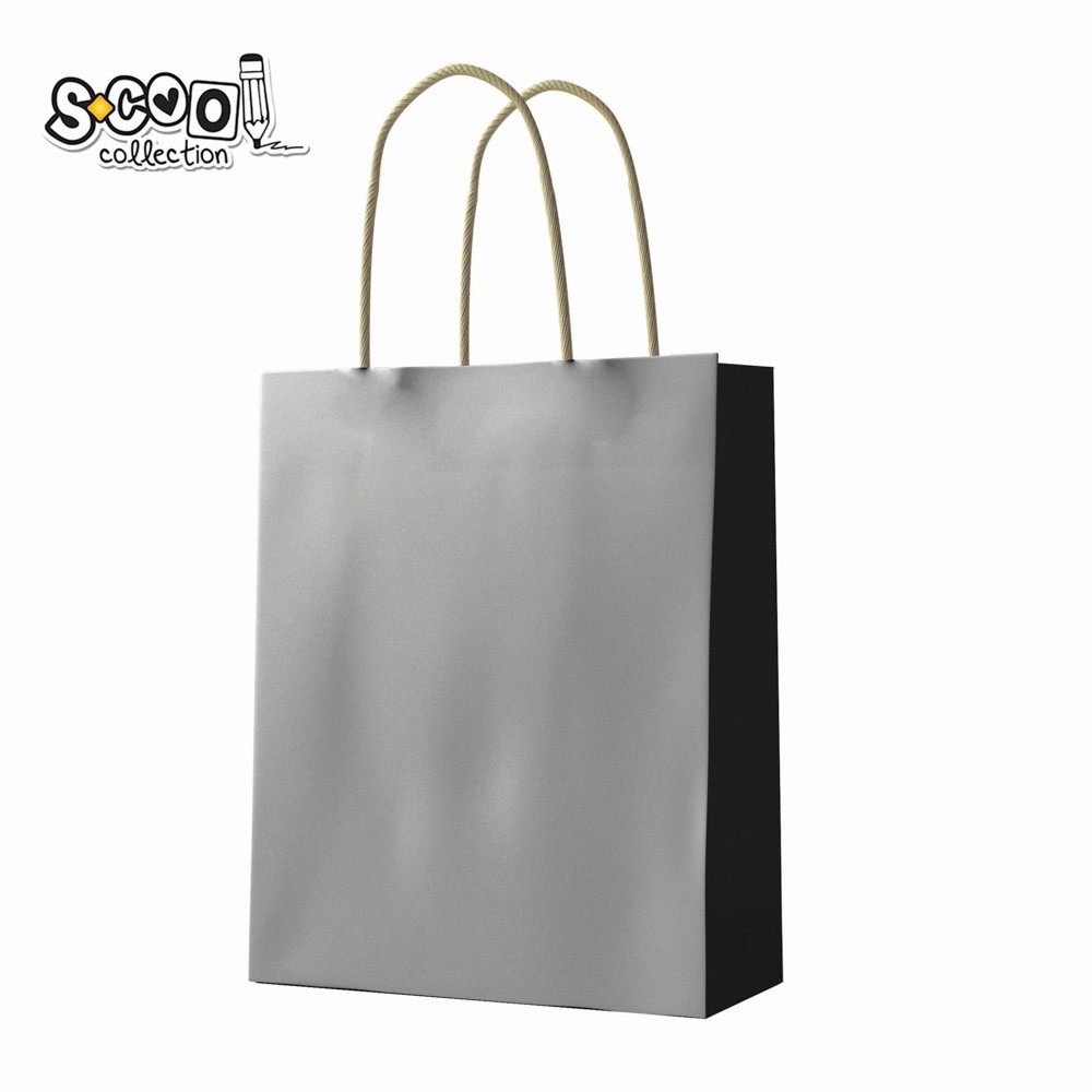 Punga hartie Craft, argintie, 26x32x12 cm, 150 gr - S-COOL