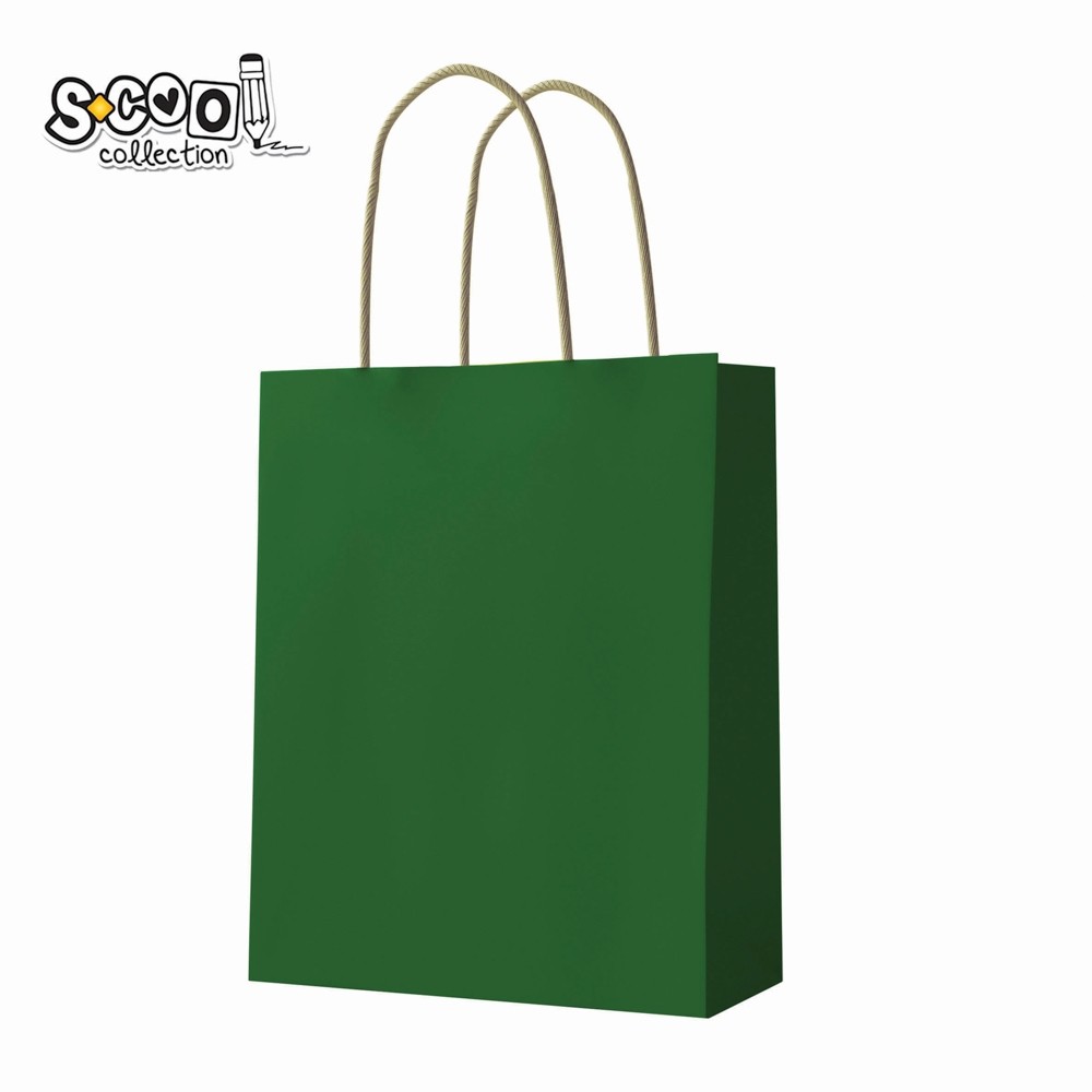 Punga hartie Craft, verde, 18x23x10 cm, 150 gr - S-COOL