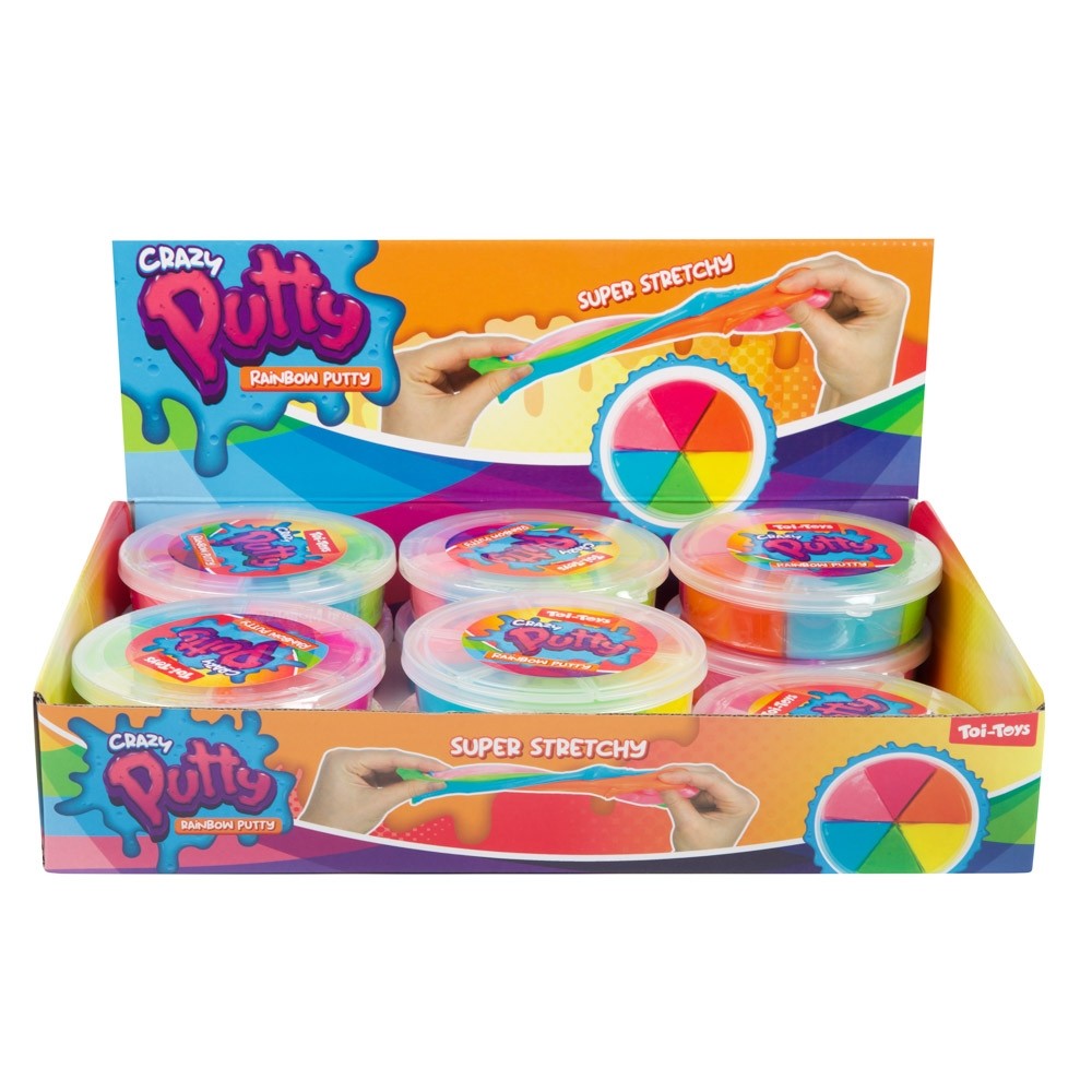 Putty saltaret, curcubeu, 6 culori/set - Toi-Toys