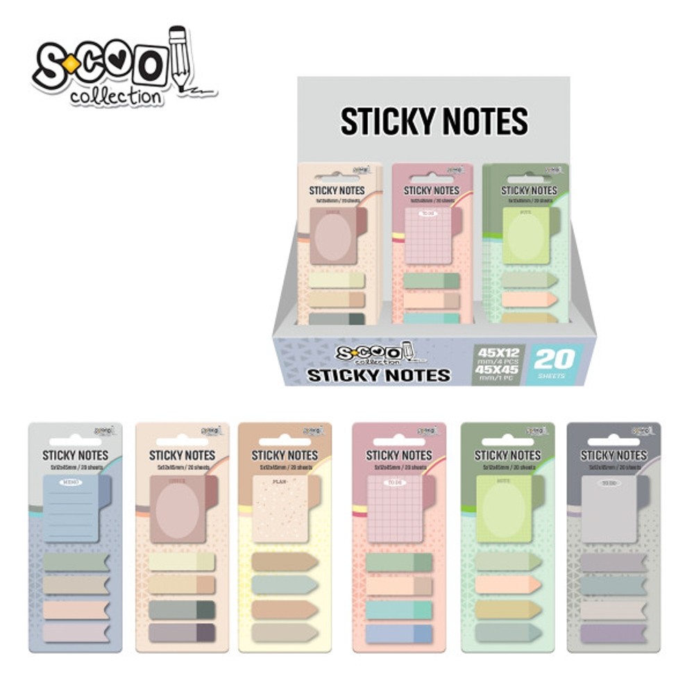 Notes adeziv, diverse forme, 5x12x45 mm - S-COOL
