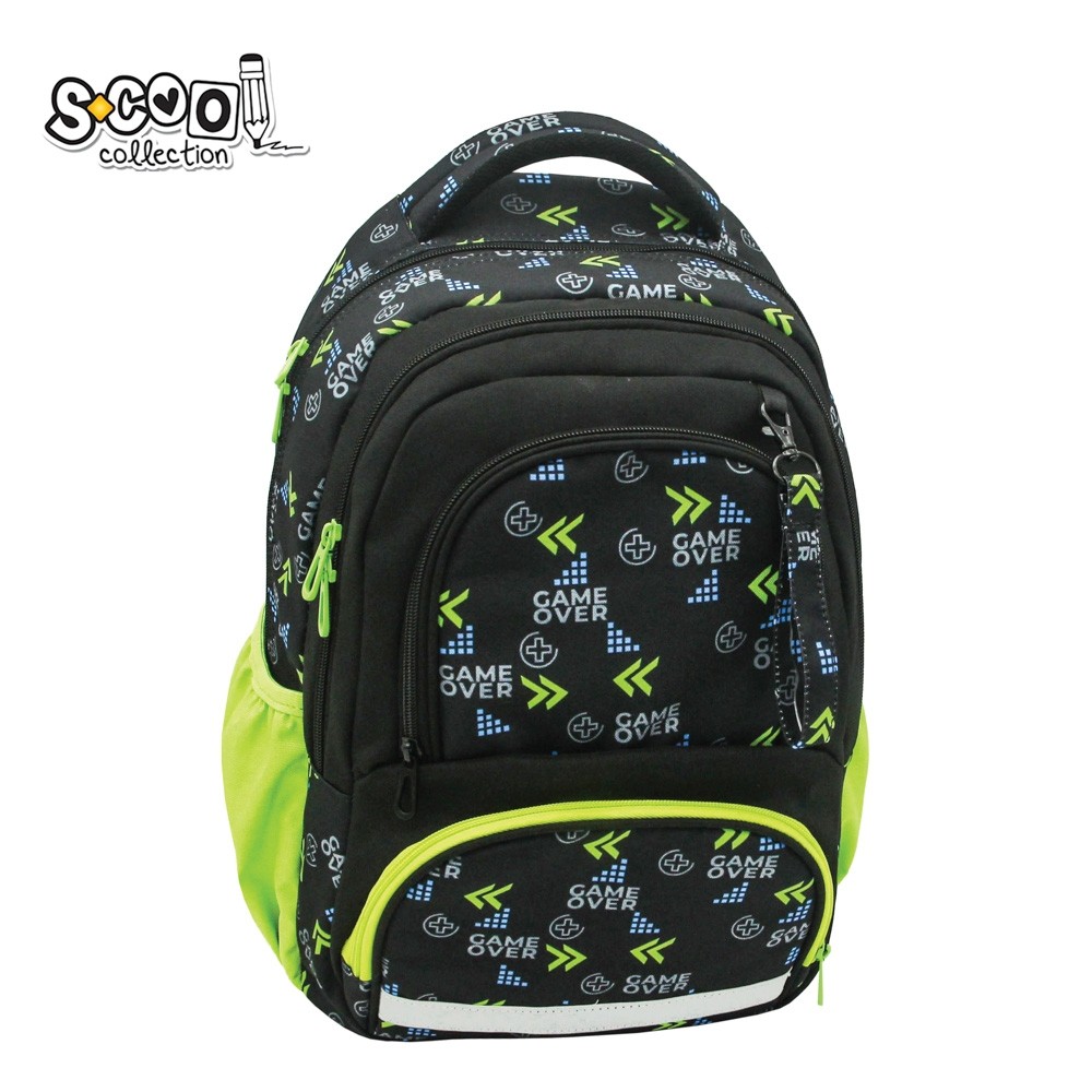 Ghiozdan ergonomic, compartiment laptop, 42x31x16 cm, GAME OVER - S-COOL