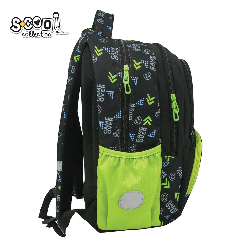 Ghiozdan ergonomic, compartiment laptop, 42x31x16 cm, GAME OVER - S-COOL