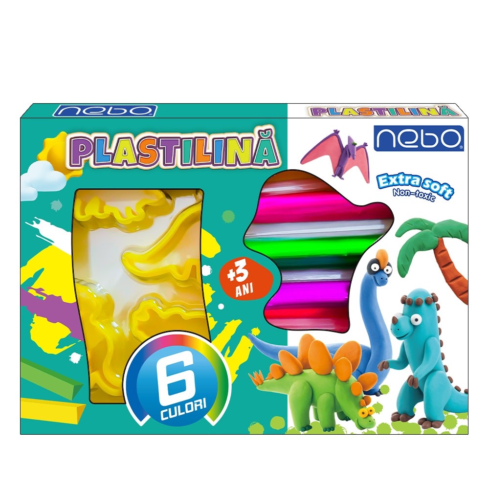 Plastilina 6 culori + forme - NEBO