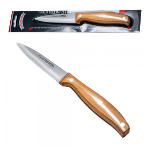 Cutit din inox, cu maner din lemn, 10 cm