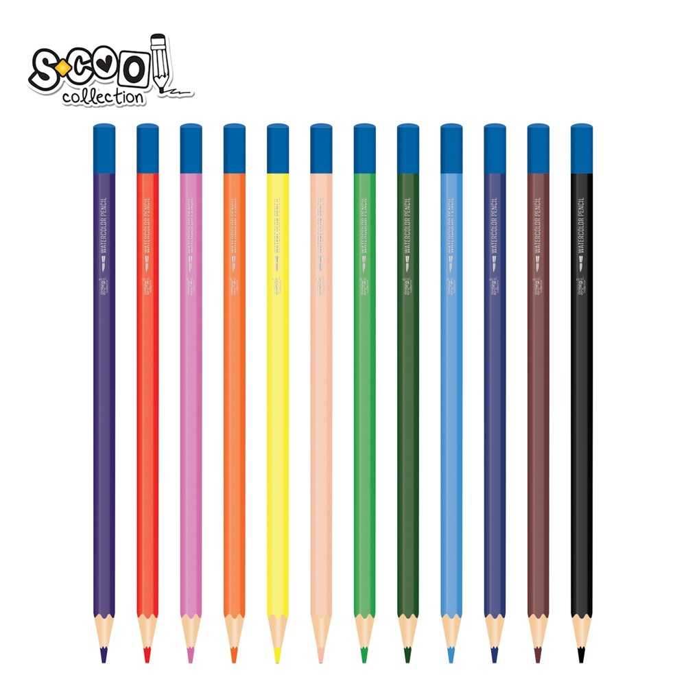Creioane color acuarele, 12 buc/set - S-COOL