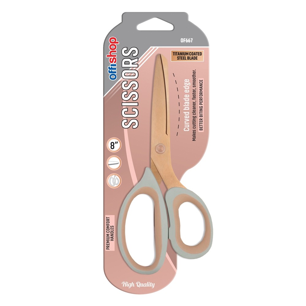 Foarfeca birou, maner plastic, titan, 21.5 cm - OFFISHOP