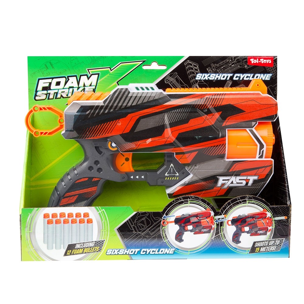 Pistol mecanic + 12 sageti, Foam Strikex - Toi-Toys