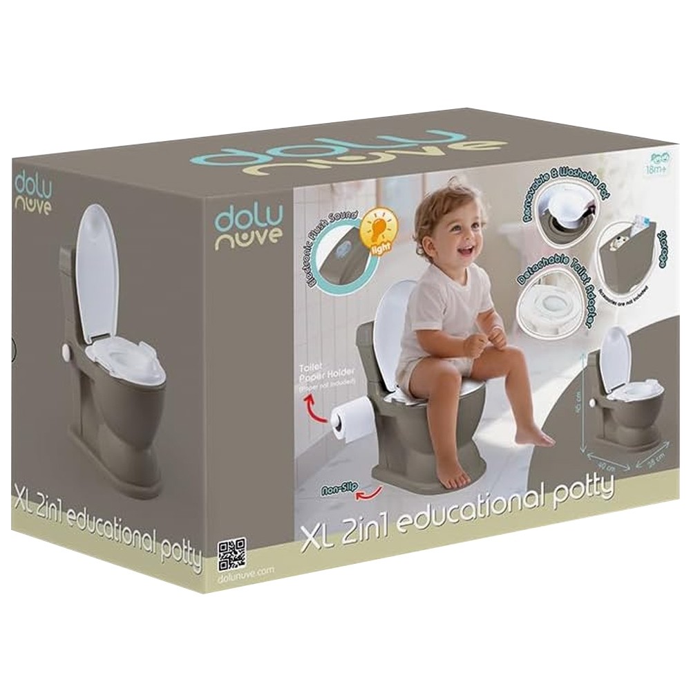 Olita tip WC, cu sunet, XL, 2in1, Gri - Dolu