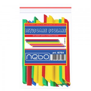 Betisoare scolare din plastic, 100 buc/punga - NEBO
