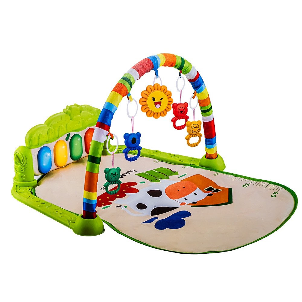 Covoras de joaca + pian cu baterii, pentru bebelusi, 77x60x38 cm