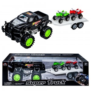Masina teren cu platforma si 2 ATV-uri, cu frictiune