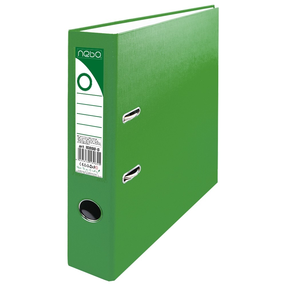 Biblioraft plastifiat, verde, 7.5 cm - NEBO
