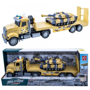 Camion frictiune cu lumina si sunet + remorca si tanc