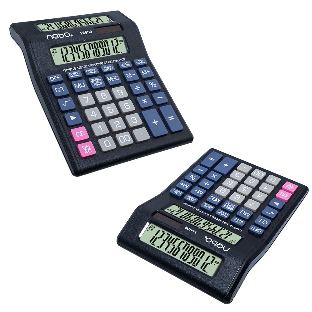Calculator de birou, multifunctional, 12 digiti, ecran dublu - NEBO