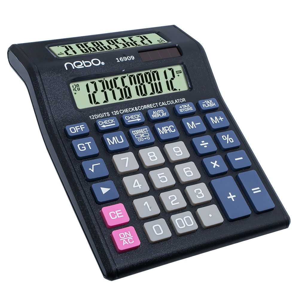 Calculator de birou, multifunctional, 12 digiti, ecran dublu - NEBO