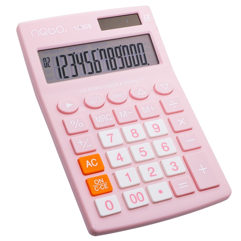 Calculator de birou, 12 digiti, cu baterii si incarcare solara- NEBO