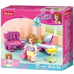 Set de constructie Girl's Dream, 56 piese, Camera de zi - Sluban