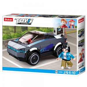 Set de constructie Town, 136 piese, Masina electrica - Sluban