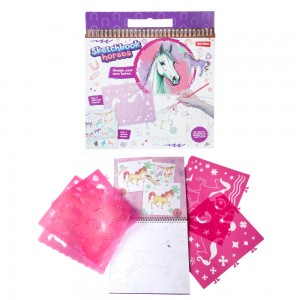 Caiet de colorat cu stickere si sabloane, My pony - Toi-Toys