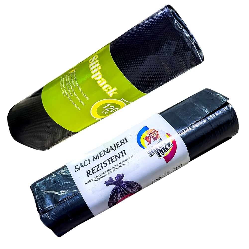 Saci menaj Silipak, 120l, 10 buc/rola