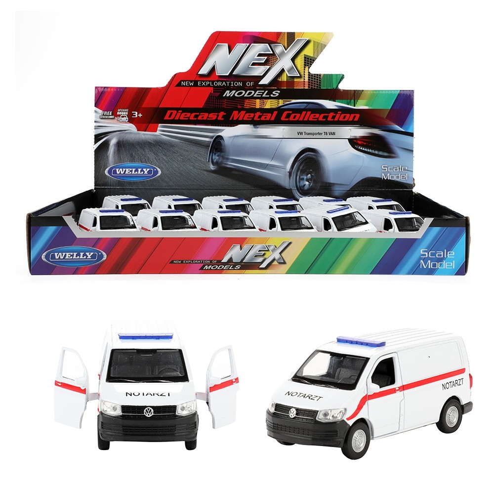 Masina Volkswagen transporter t6 van, Ambulanta Welly - Toi-Toys