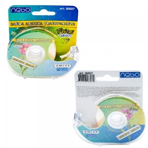 Banda adeziva transparenta, cu dispenser, 18mmx32m - NEBO
