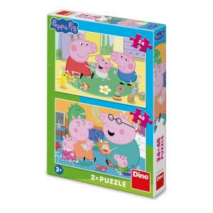 Puzzle 24+48 piese, Peppa Pig: Acasa - DINO TOYS